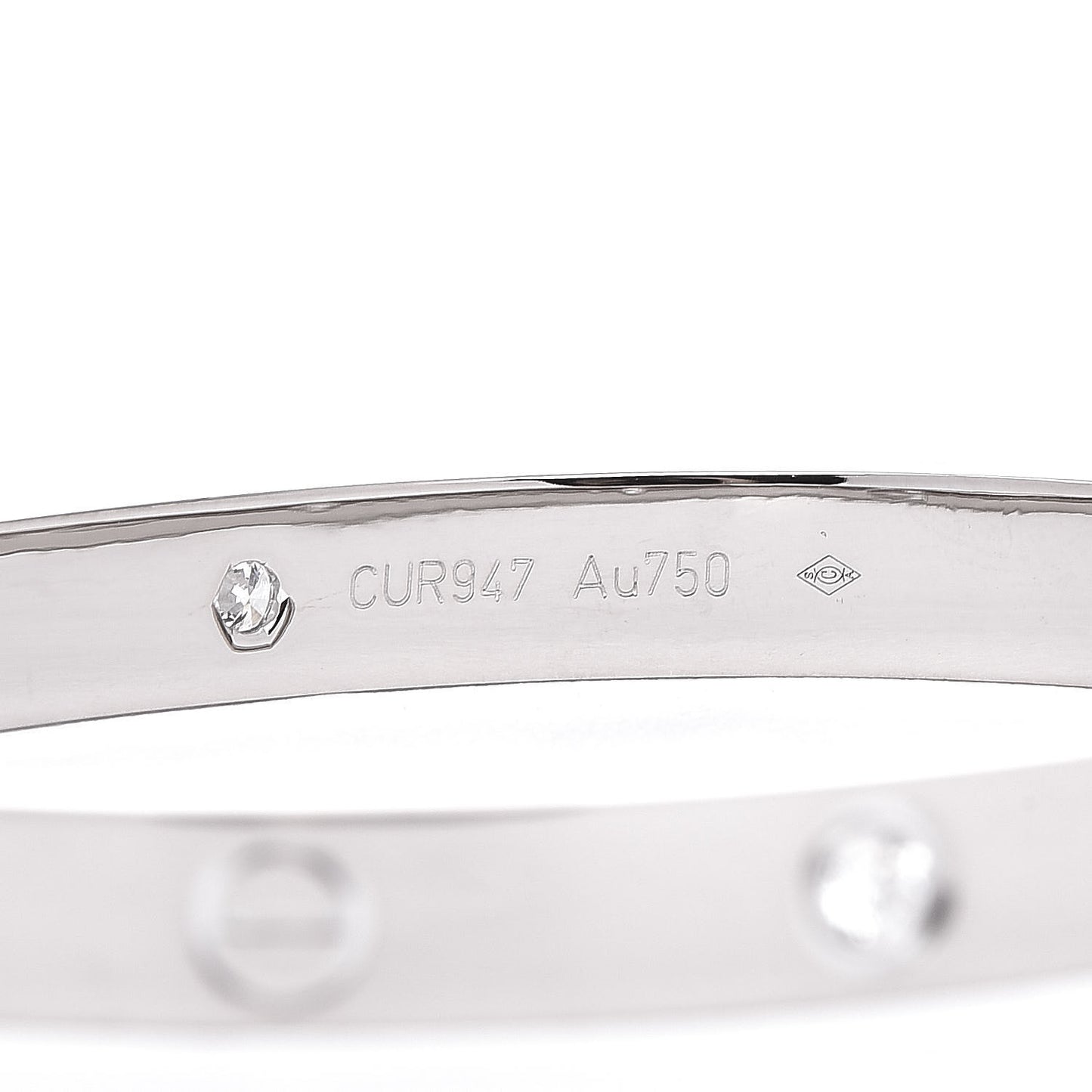 18K White Gold 4 Diamond LOVE Bracelet 18