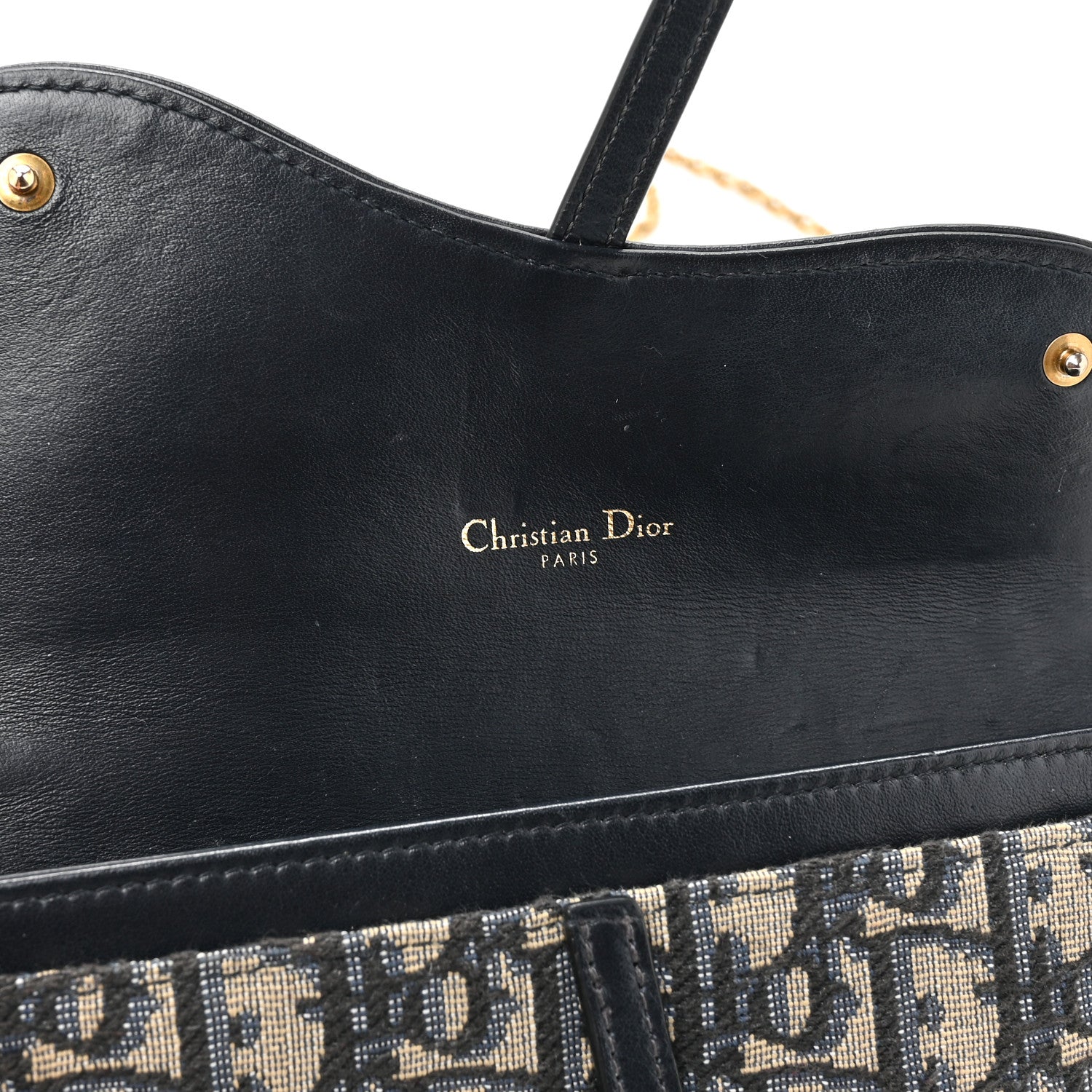 Christian Dior CHRISTIAN DIOR Oblique Saddle Chain Long Wallet Blue 15 of 18