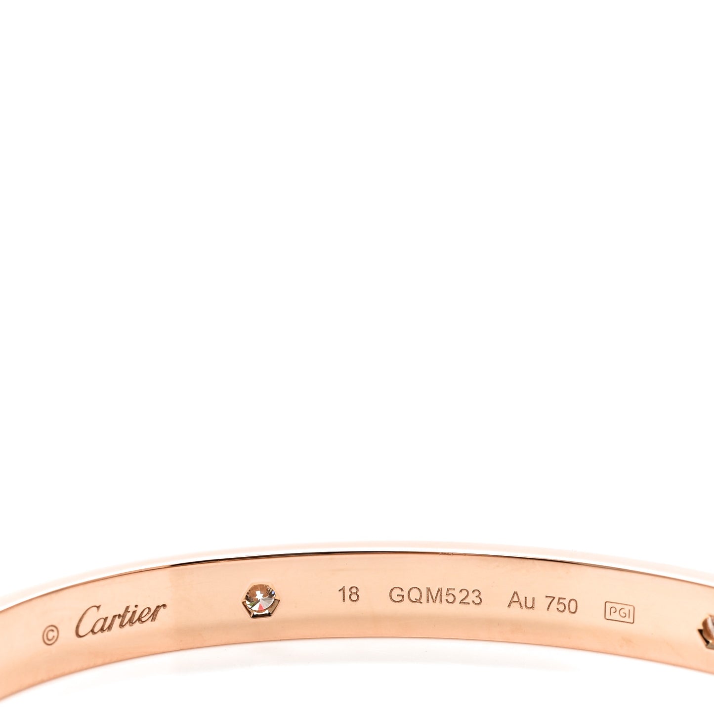 18K Pink Gold 4 Diamond LOVE Bracelet 18