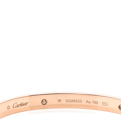 Cartier 18K Pink Gold 4 Diamond LOVE Bracelet 18 4 of 4