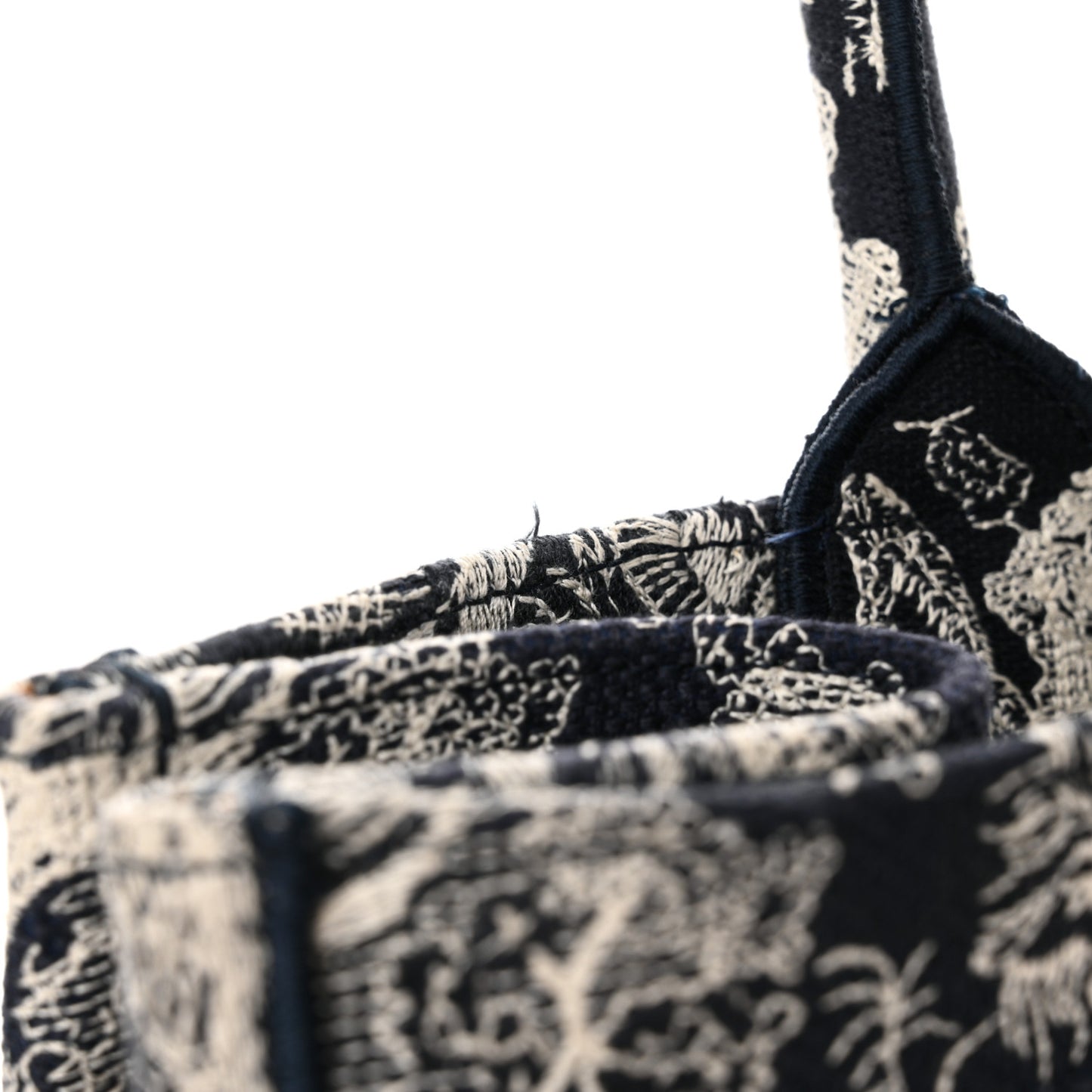 Canvas Embroidered Medium Dioriviera Toile De Jouy Reverse Book Tote Blue