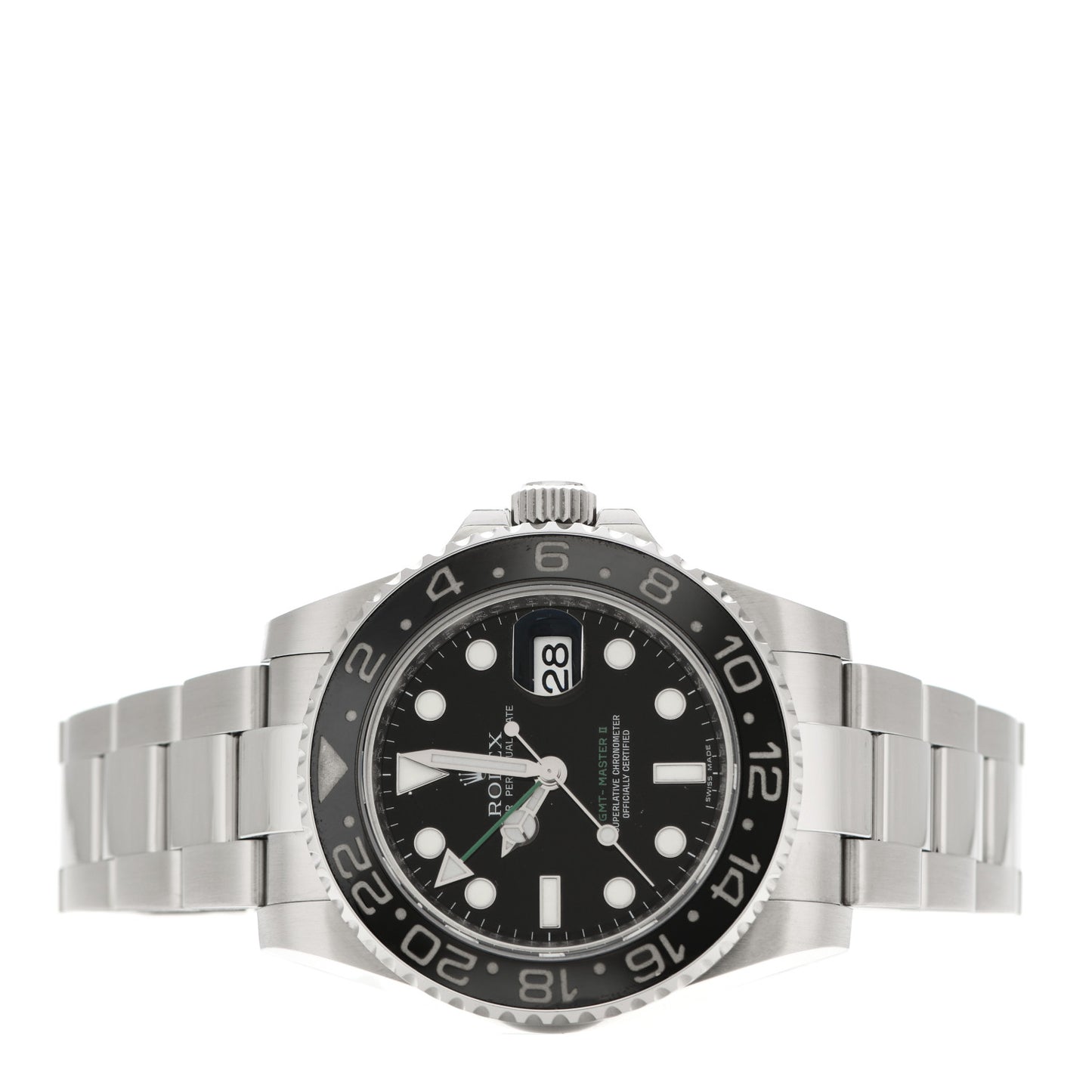 Stainless Steel 40mm Oyster Perpetual Date GMT Master II Watch Black 116710LN