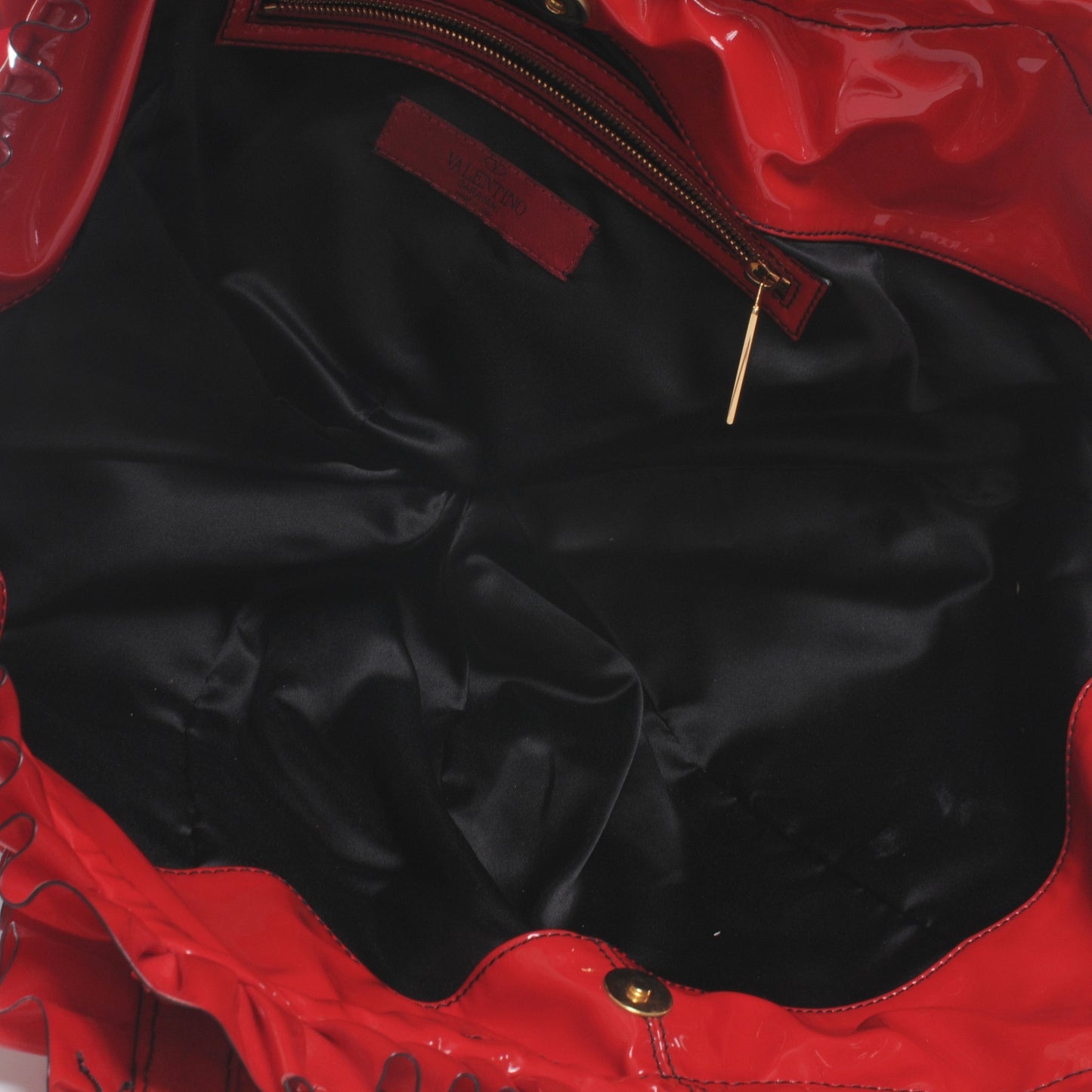 Patent Ruffle Idylle Bag Red