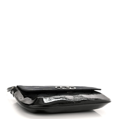 Gucci Patent Jumbo Monogram Canvas Shoulder Bag Black 4 of 12