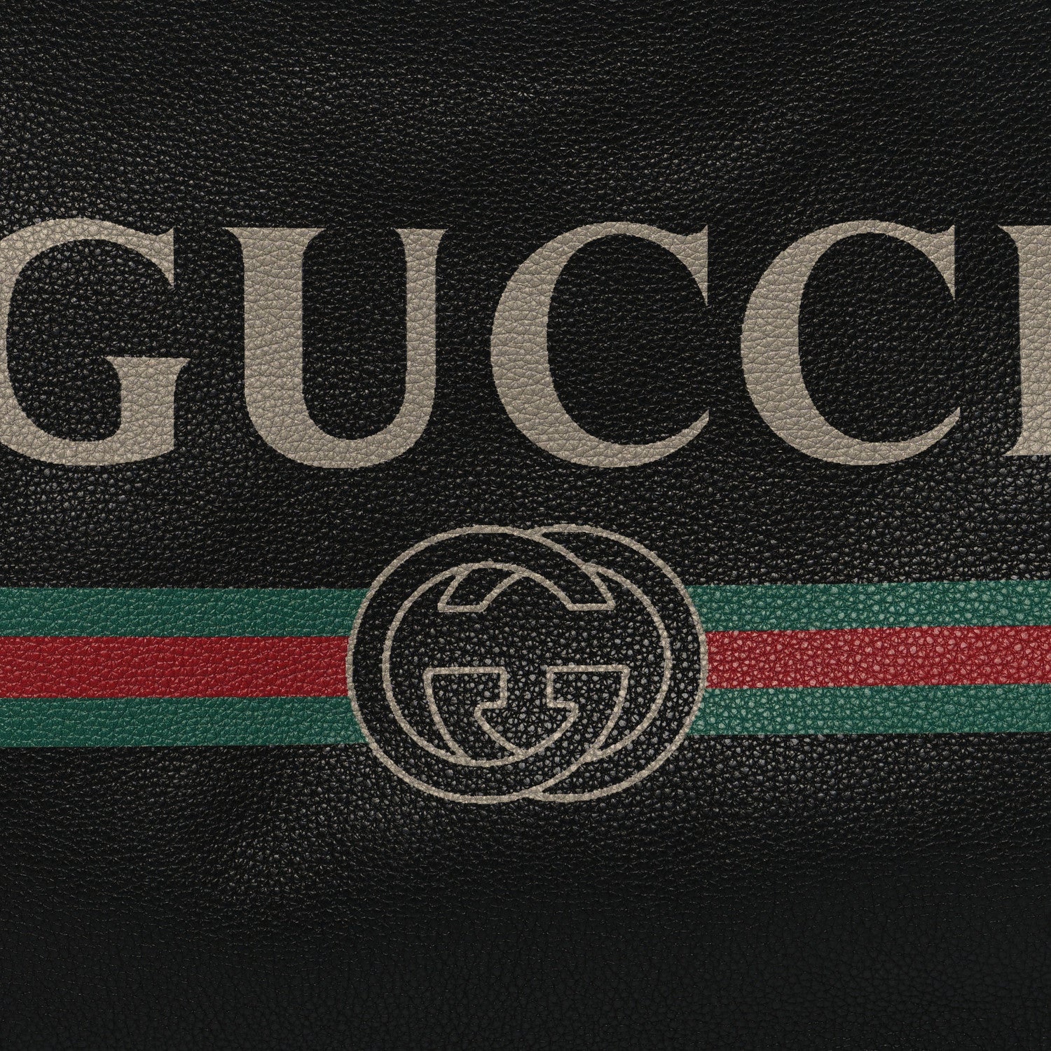 Gucci Pebbled Calfskin Large Logo Portfolio Clutch Black 8 of 10