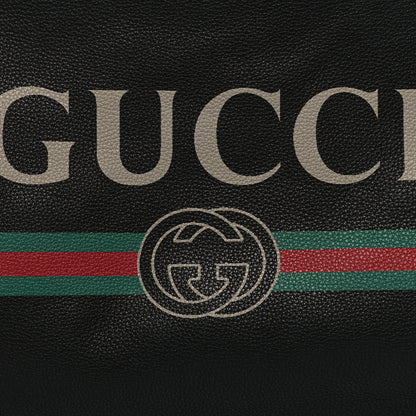 Gucci Pebbled Calfskin Large Logo Portfolio Clutch Black 8 of 10