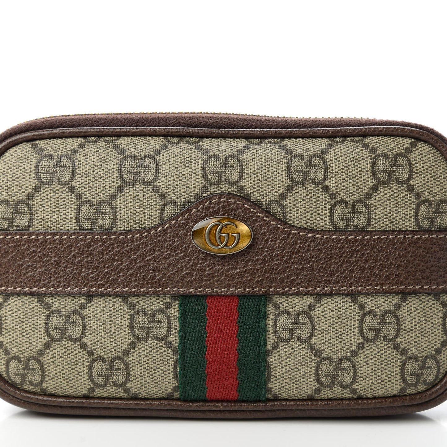 GG Supreme Monogram Ophidia Belted iPhone Case 85 34 Dark Brown
