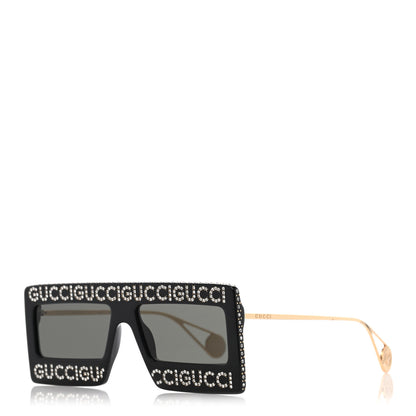 Gucci Acetate Crystal Mask-Frame Sunglasses GG0431S Black 1 of 7