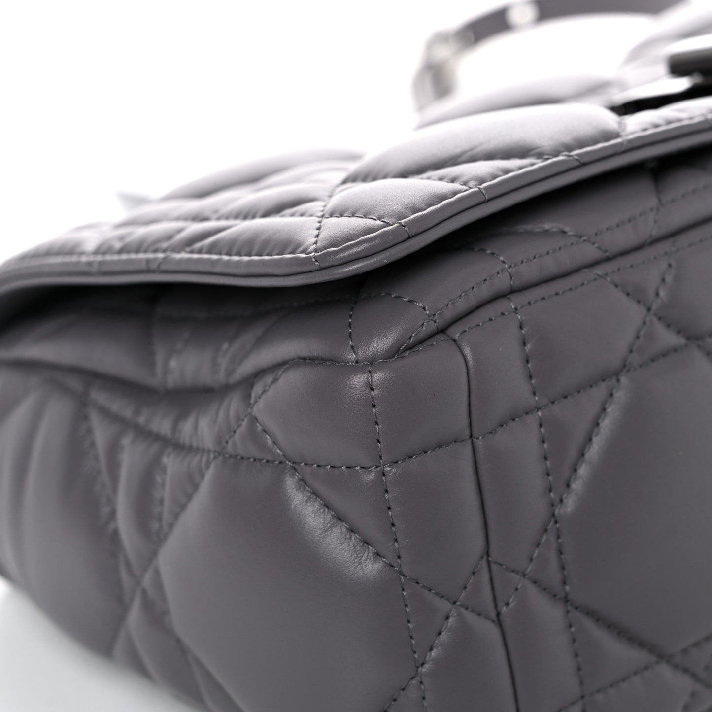 Calfskin Macrocannage Medium Caro Bag Iron Grey