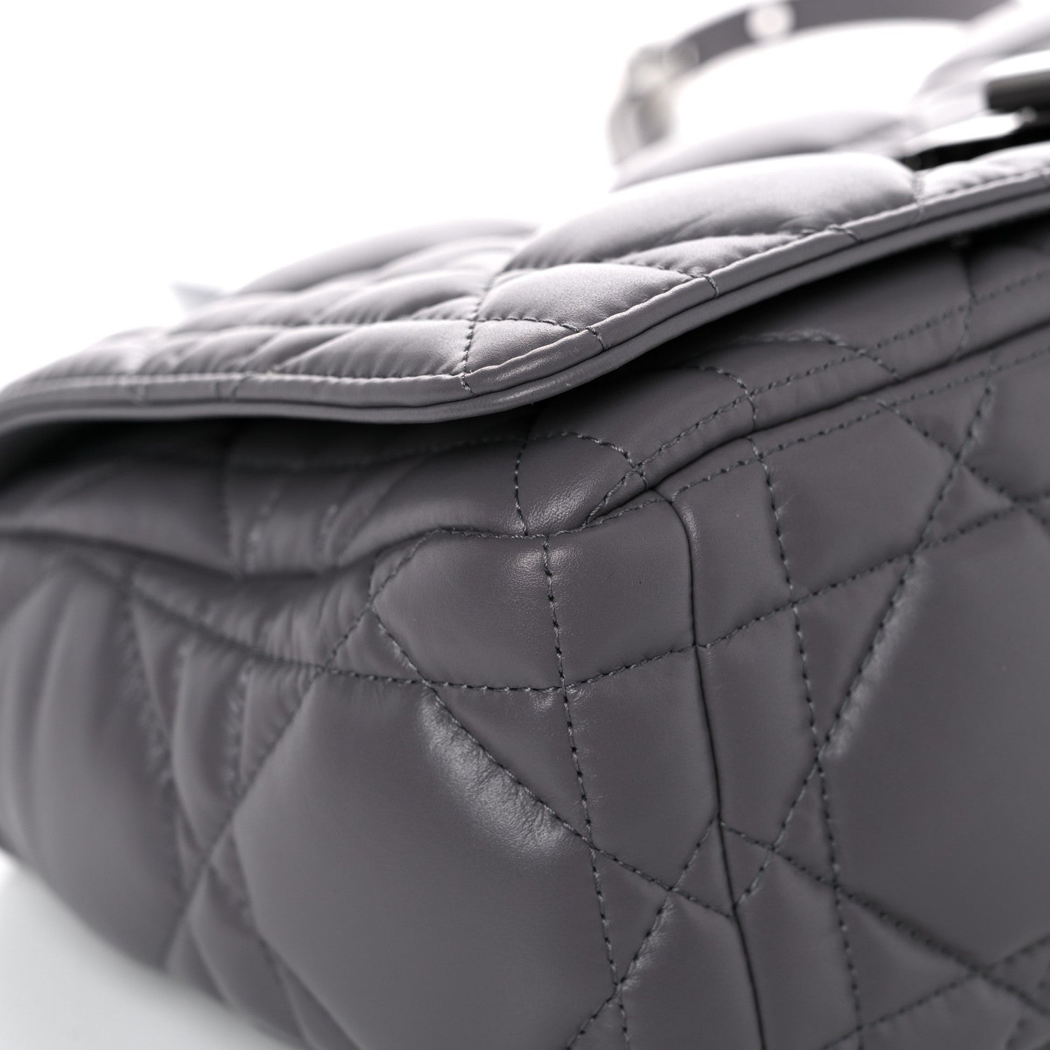 Christian Dior Calfskin Macrocannage Medium Caro Bag Iron Grey 8 of 14