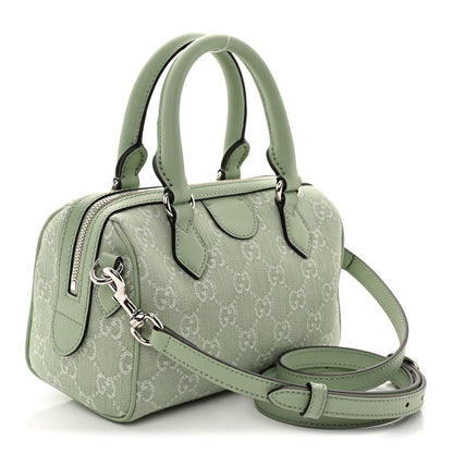 Gucci Denim GG Monogram Calfskin Mini Ophidia Top Handle Bag Pale Green 3 of 10