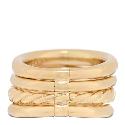 David Yurman 18K Yellow Gold Diamond Mercer Multi Row Ring 54 6.75 3 of 5