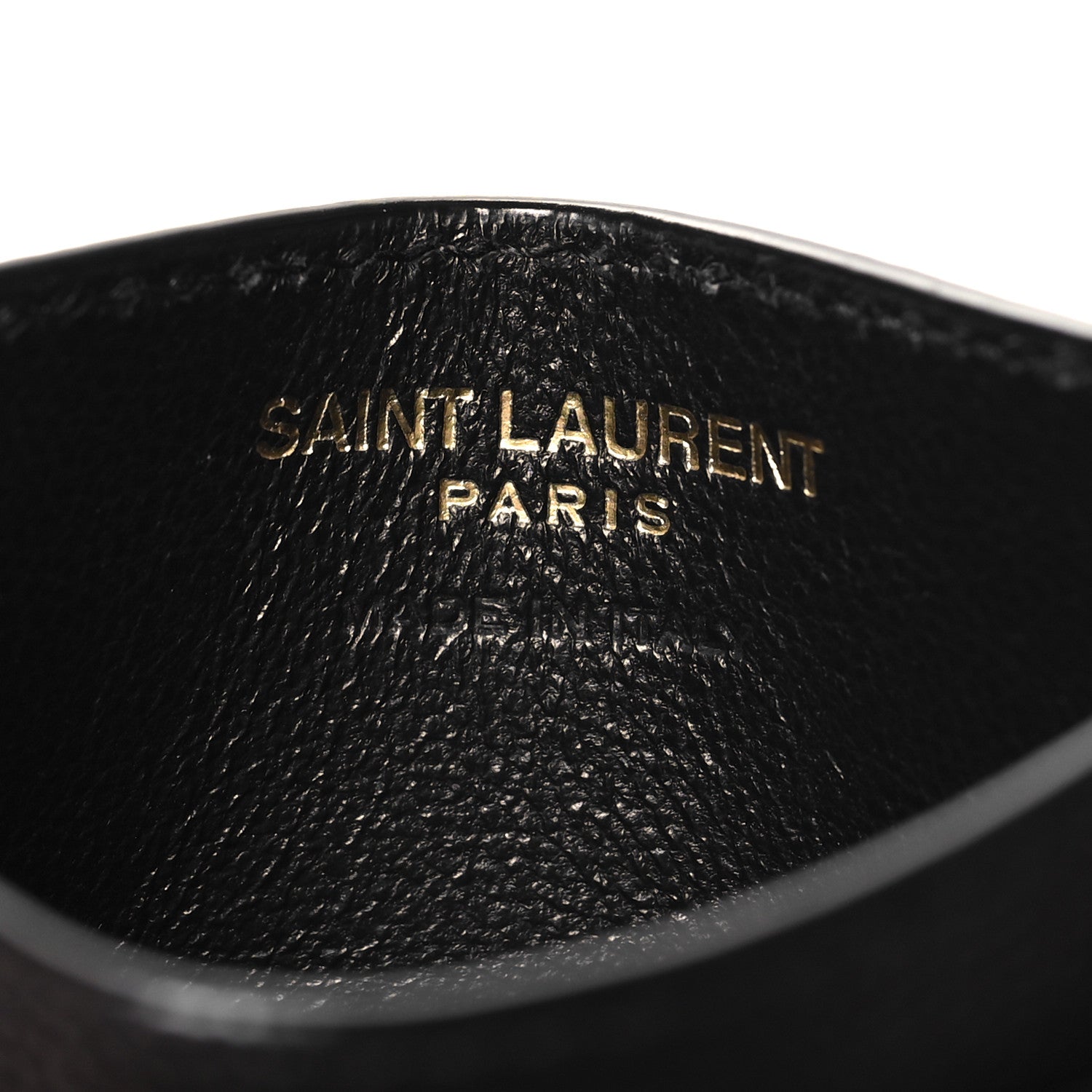 Saint Laurent Grain De Poudre Matelasse Chevron Monogram Credit Card Case Black 6 of 8
