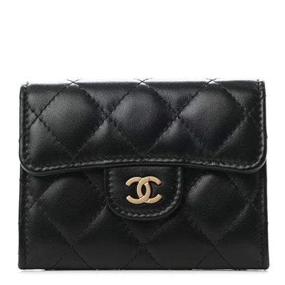 Chanel Lambskin Quilted Flap Card Holder Black 1 of 8