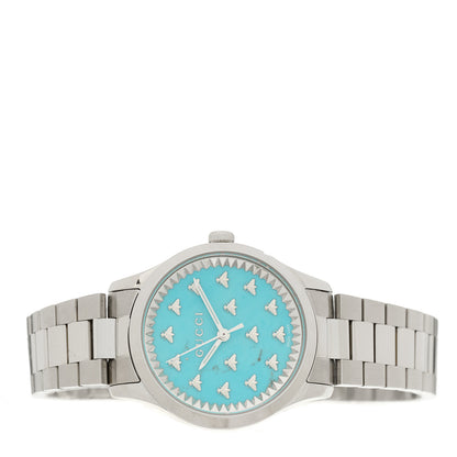 Gucci Stainless Steel 32mm G-Timeless Bee Quartz Watch Turquoise 2 of 5