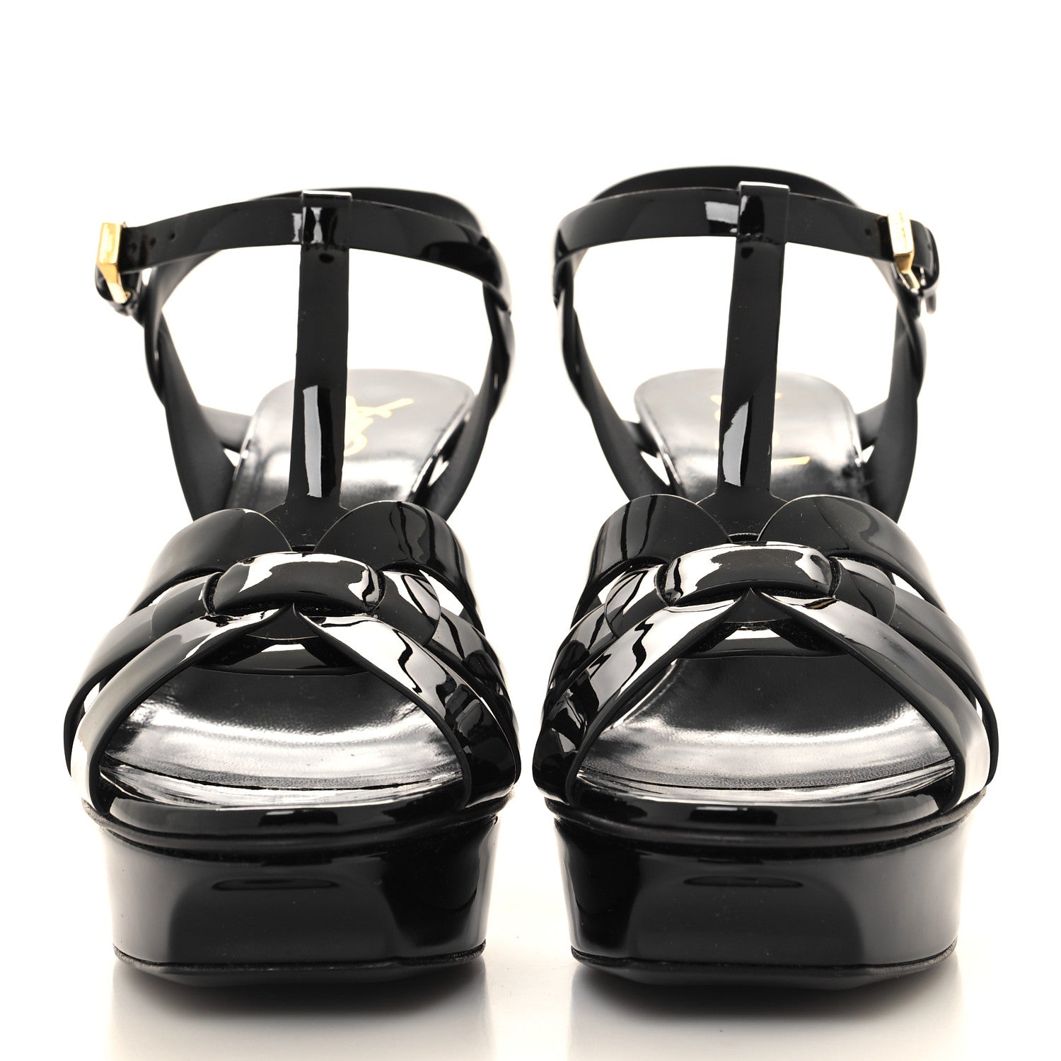 Saint Laurent Patent Tribute 75 Platform Sandals 39.5 Black 2 of 9