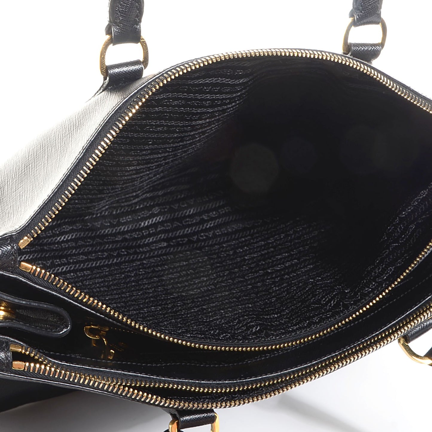 Saffiano Lux Large Double Zip Tote Nero Black