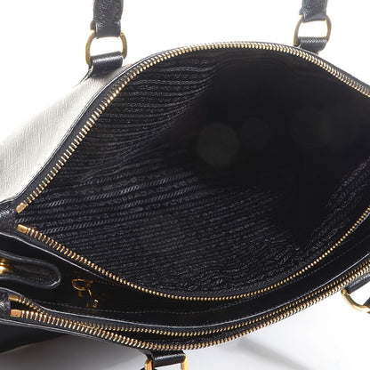Prada Saffiano Lux Large Double Zip Tote Nero Black 6 of 9