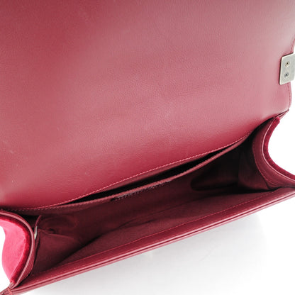 Chanel Velvet Quilted Medium Boy Flap Dark Red 5 of 7