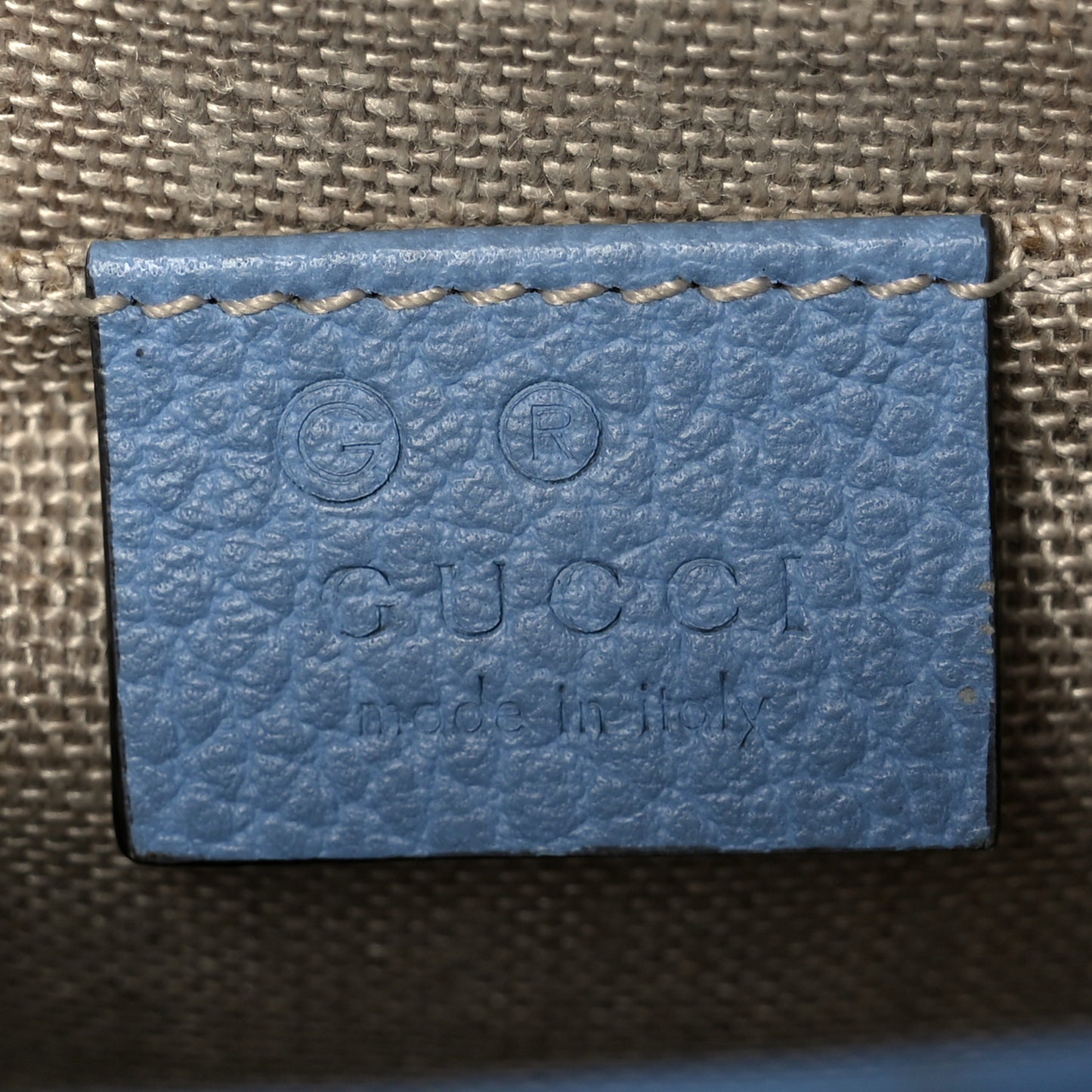 Dollar Calfskin Small Interlocking G Shoulder Bag Mineral Blue