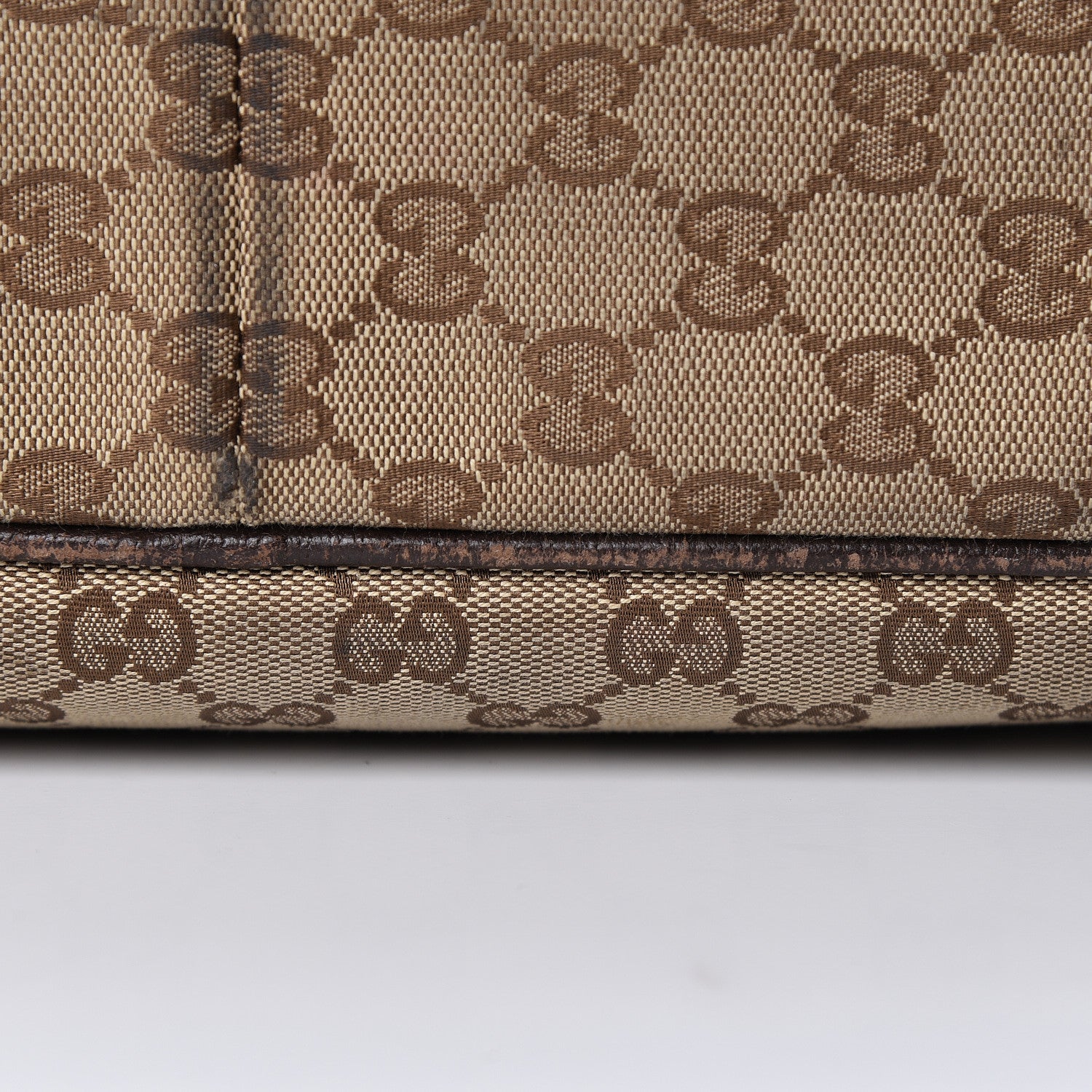 Gucci Monogram Natural Pigskin Large Diaper Bag Beige Ebony Cocoa Dark Chocolate 29 of 32