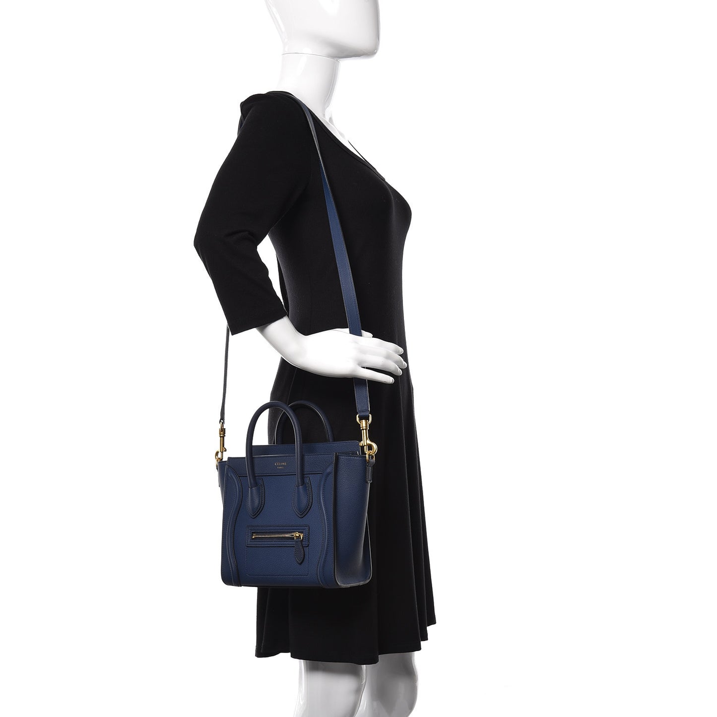 Drummed Calfskin Nano Luggage Marine