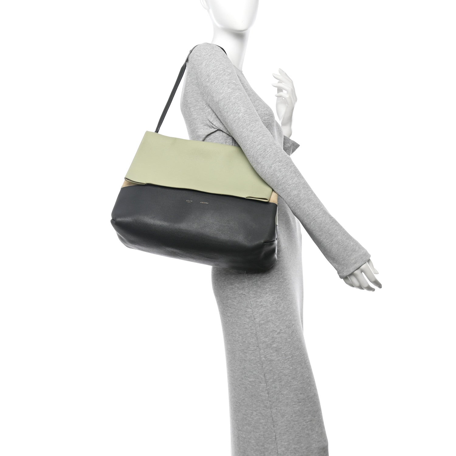 Celine Calfskin Suede All Soft Shoulder Bag Pistachio 2 of 9