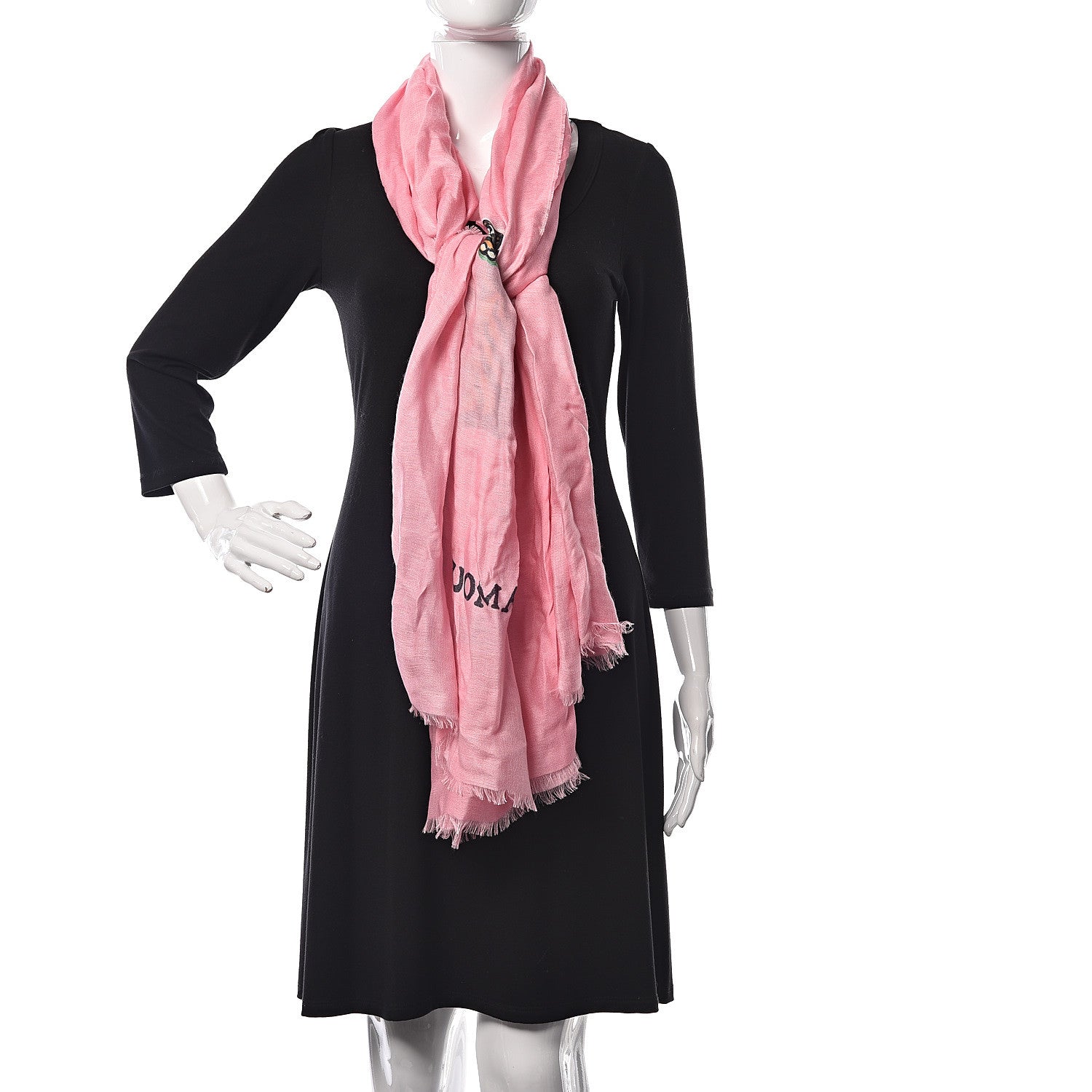 Gucci Modal Cashmere Silk Tiger Scarf Pink 2 of 5