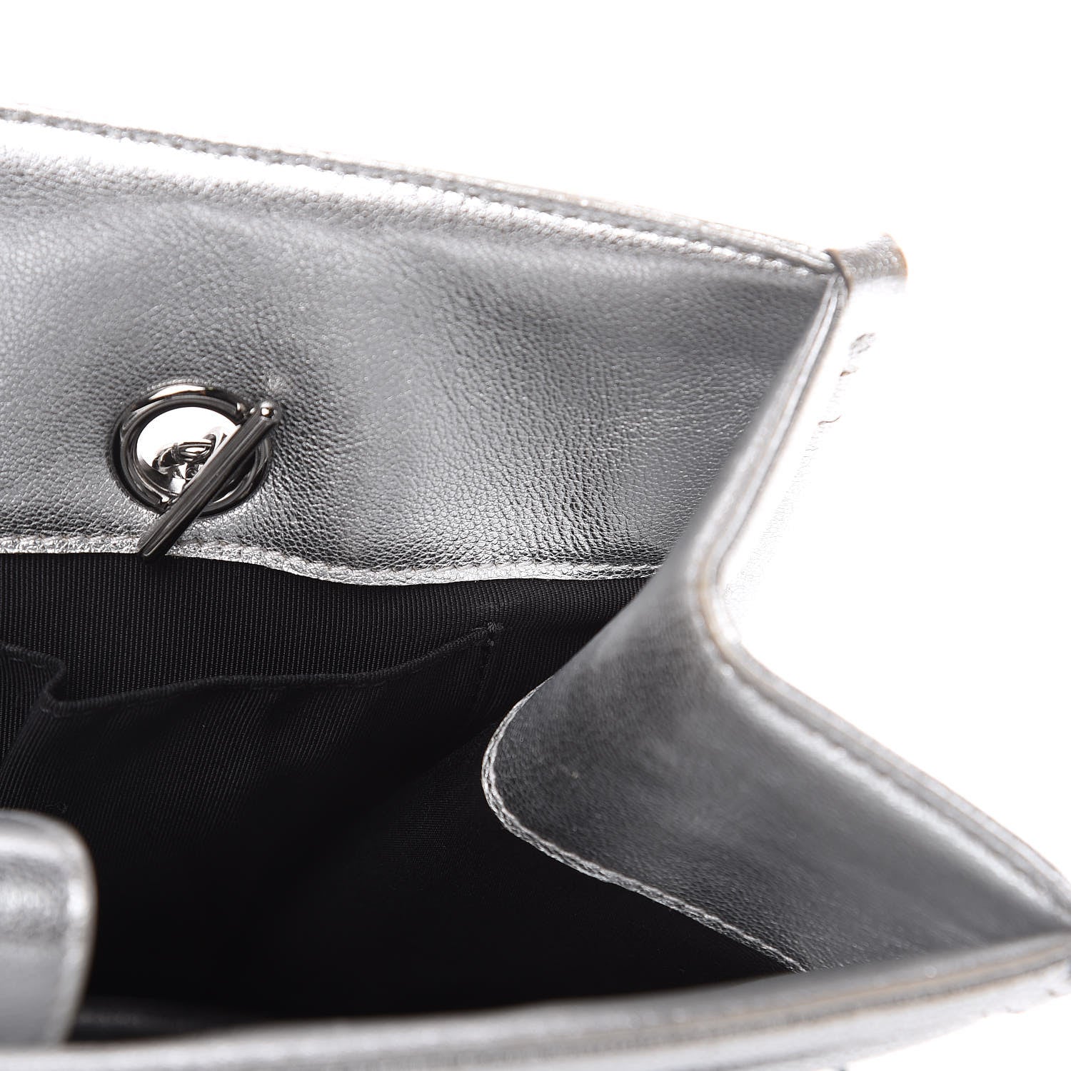 Chanel Metallic Goatskin Calfskin Bi-Color Large Boy Tote Black Silver 18 of 18
