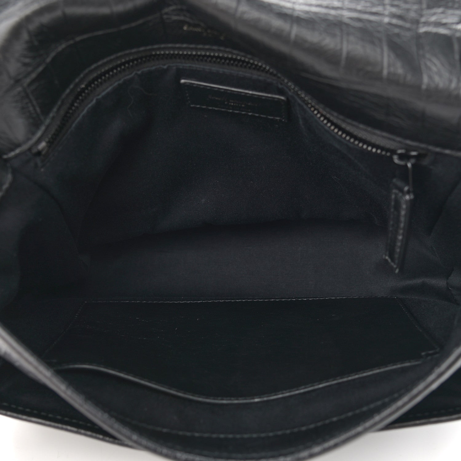 Saint Laurent Crocodile Embossed Lambskin Monogram Medium Niki Chain Satchel Black 5 of 11