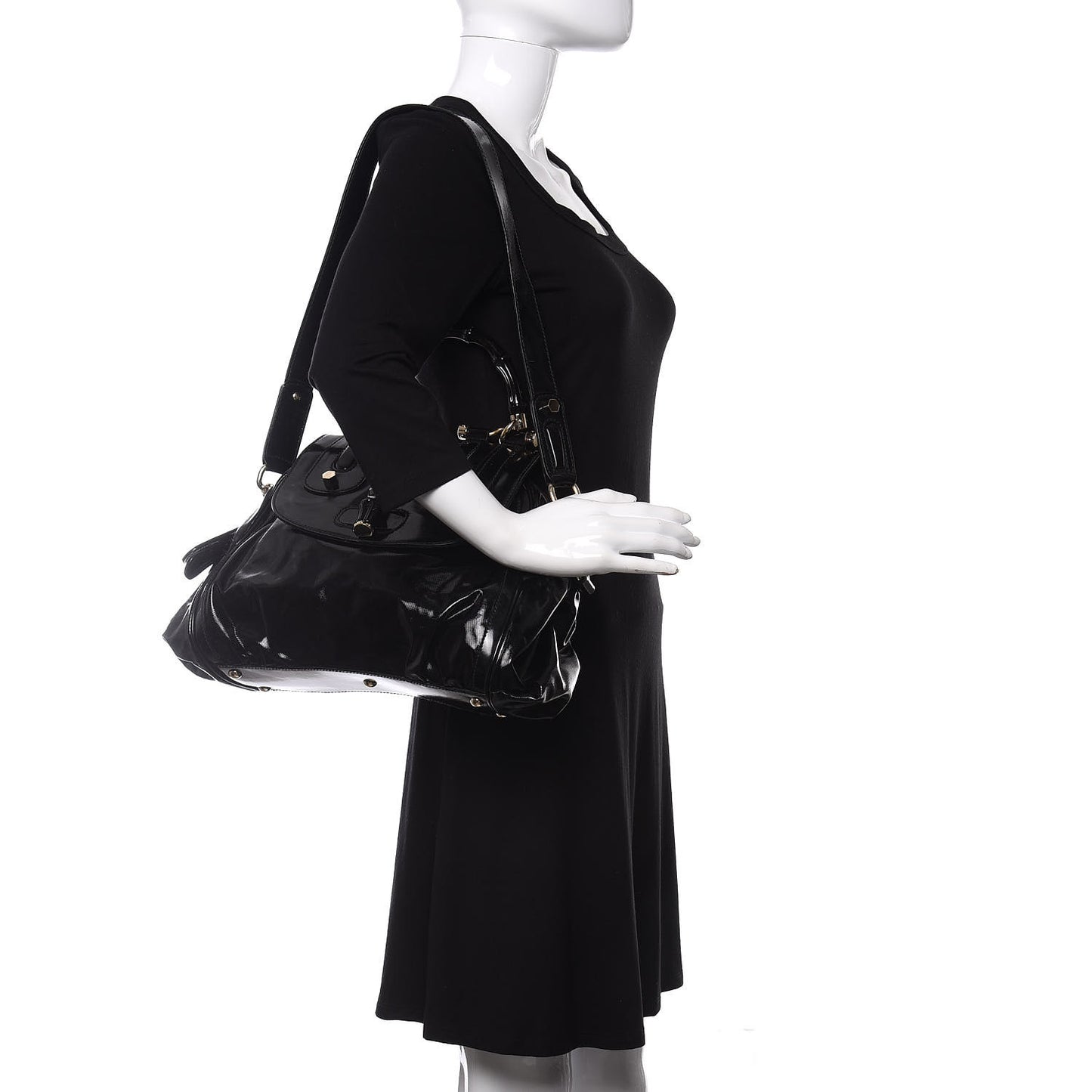 Dialux Pop Bamboo Top Handle Tote Black