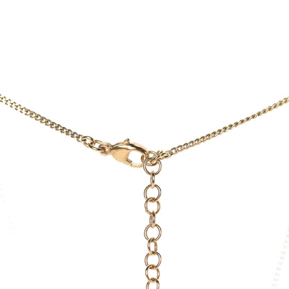 Chanel Crystal CC Pendant Necklace Gold 5 of 7