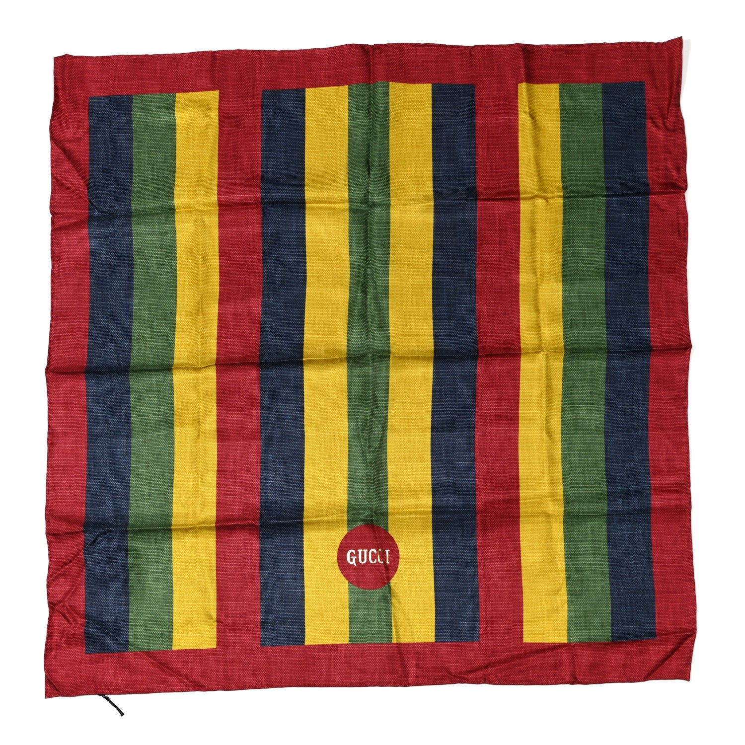 Gucci Silk Marley Stripe Scarf Red Multicolor 1 of 4