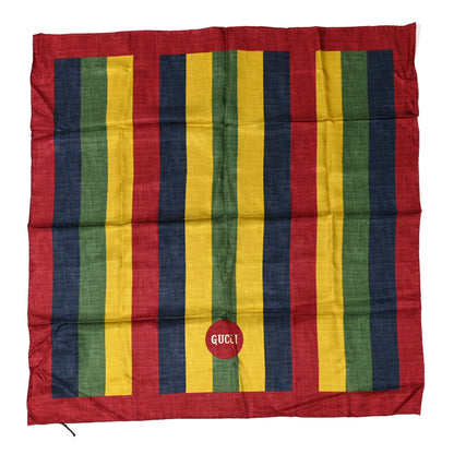 Gucci Silk Marley Stripe Scarf Red Multicolor 1 of 4