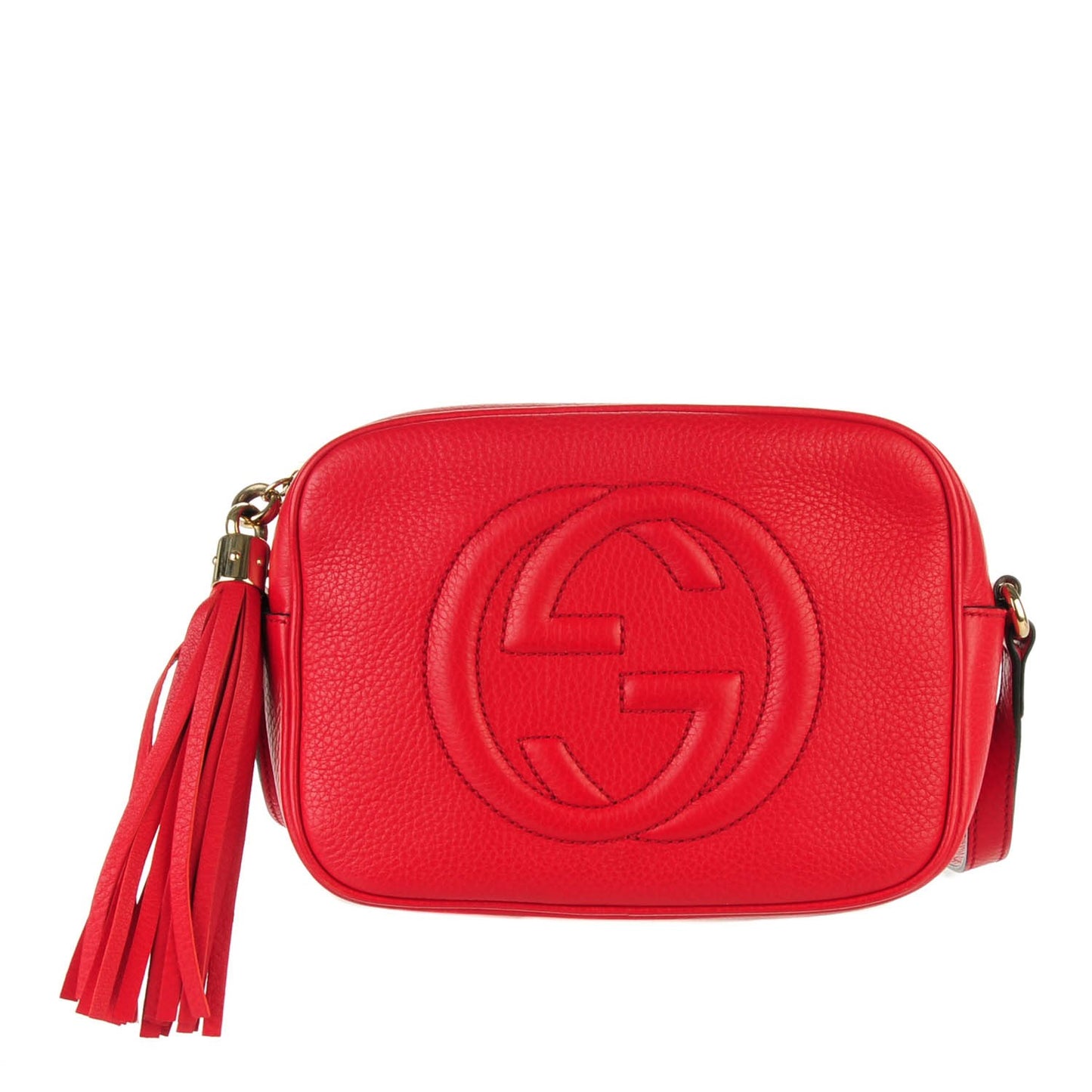 Pebbled Calfskin Small Soho Disco Bag Tabasco Red
