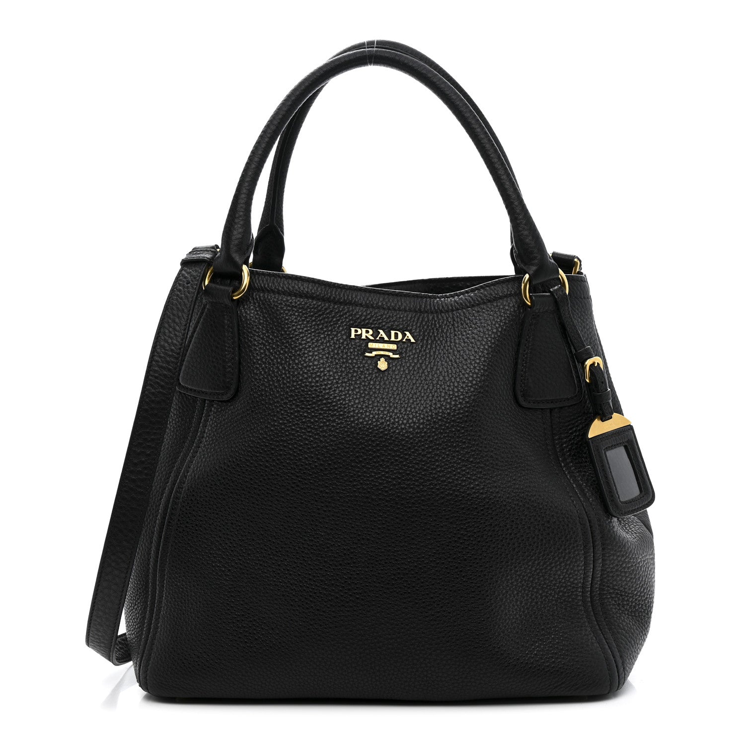 Prada Vitello Daino Tote Black 1 of 14