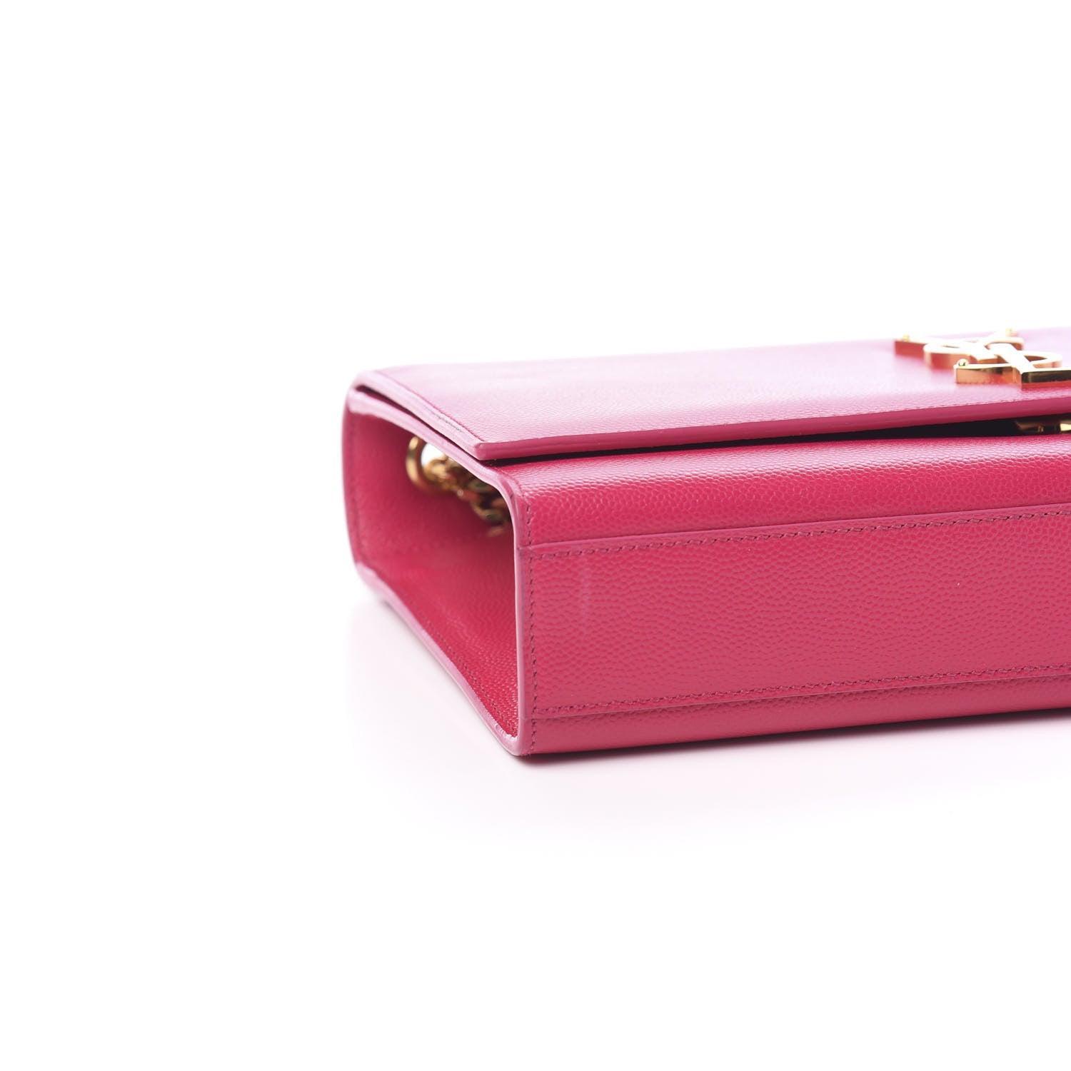 Saint Laurent Grain De Poudre Medium Monogram Kate Satchel Lipstick Fuchsia 6 of 7