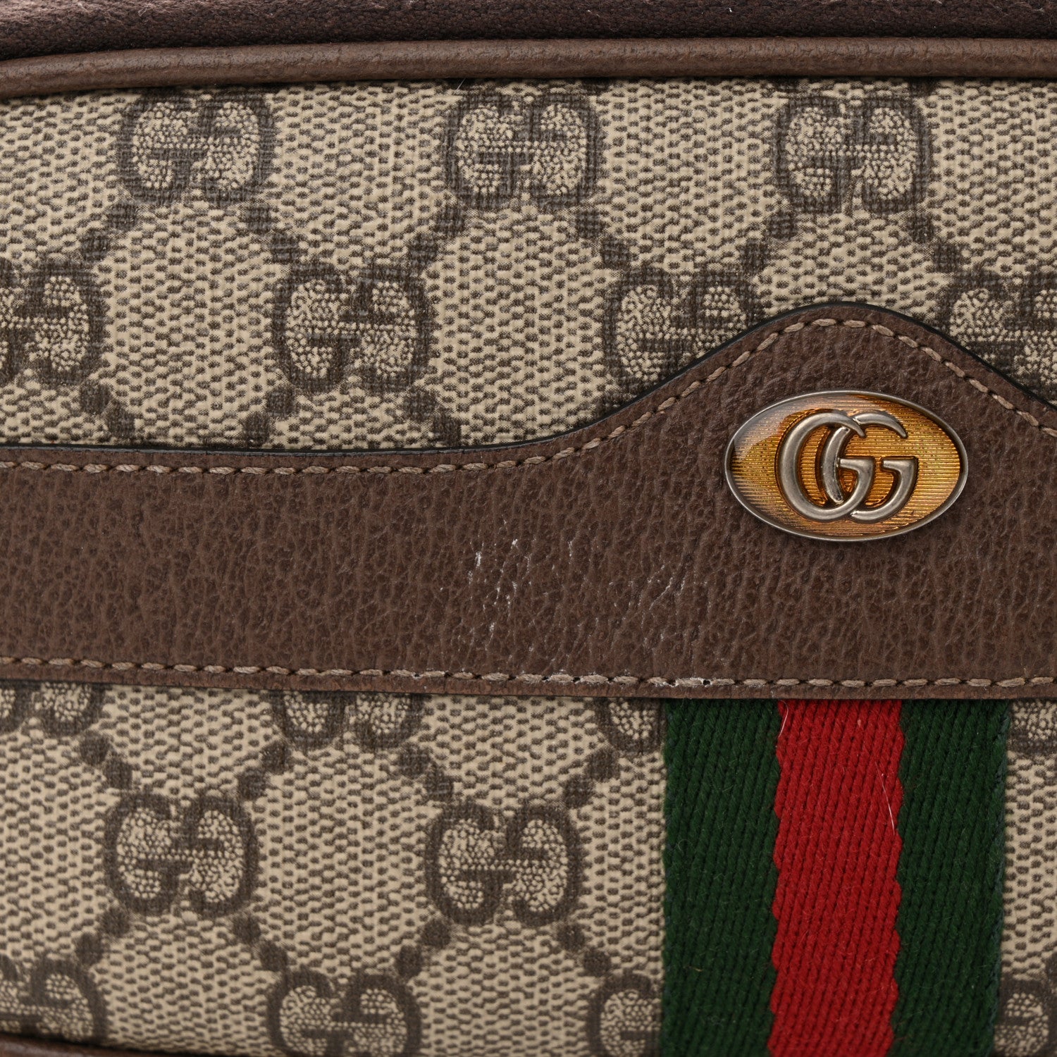 Gucci GG Supreme Monogram Web Mini Ophidia GG Bag Brown 12 of 15