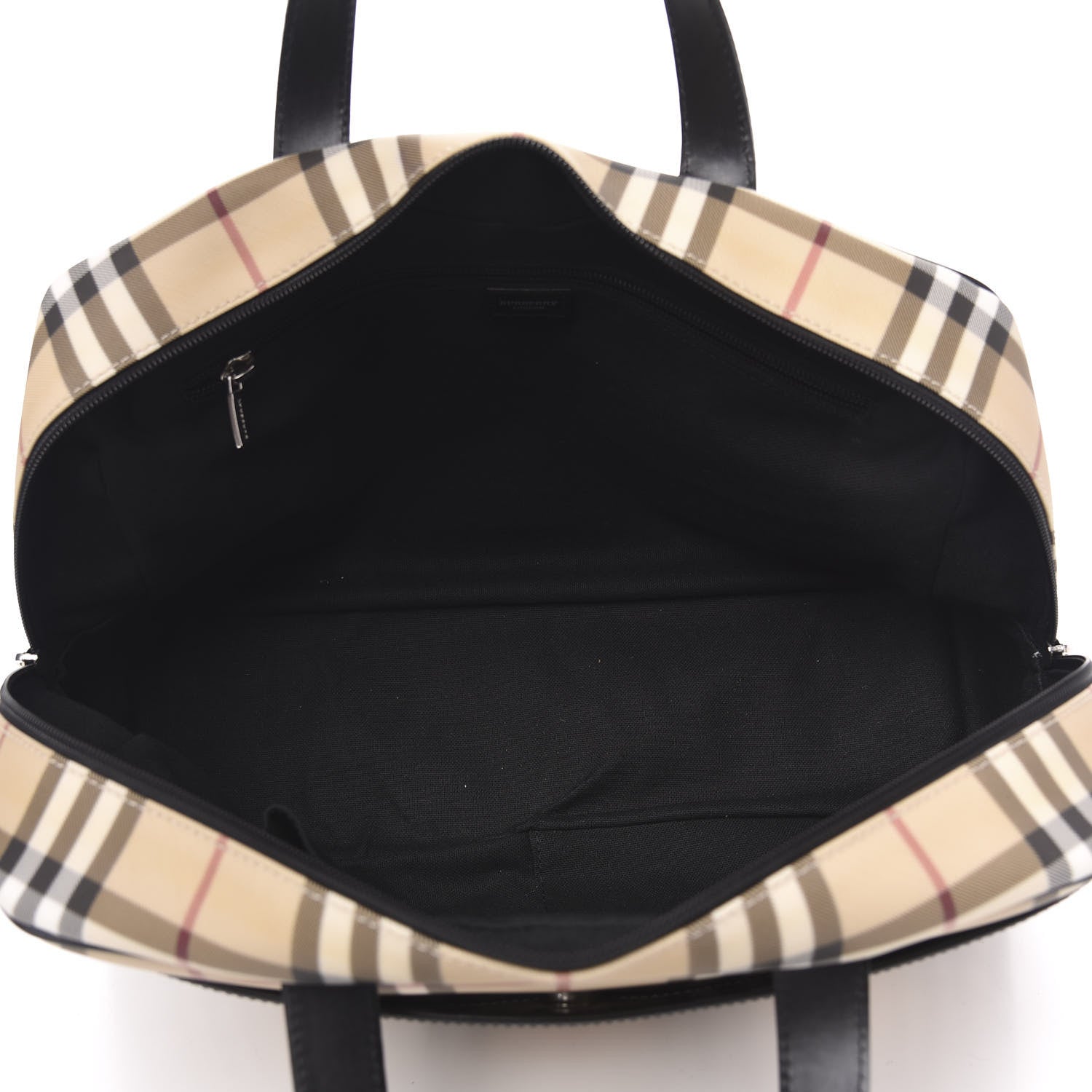 Burberry Canvas House Check Top Handle Bag Black 5 of 12