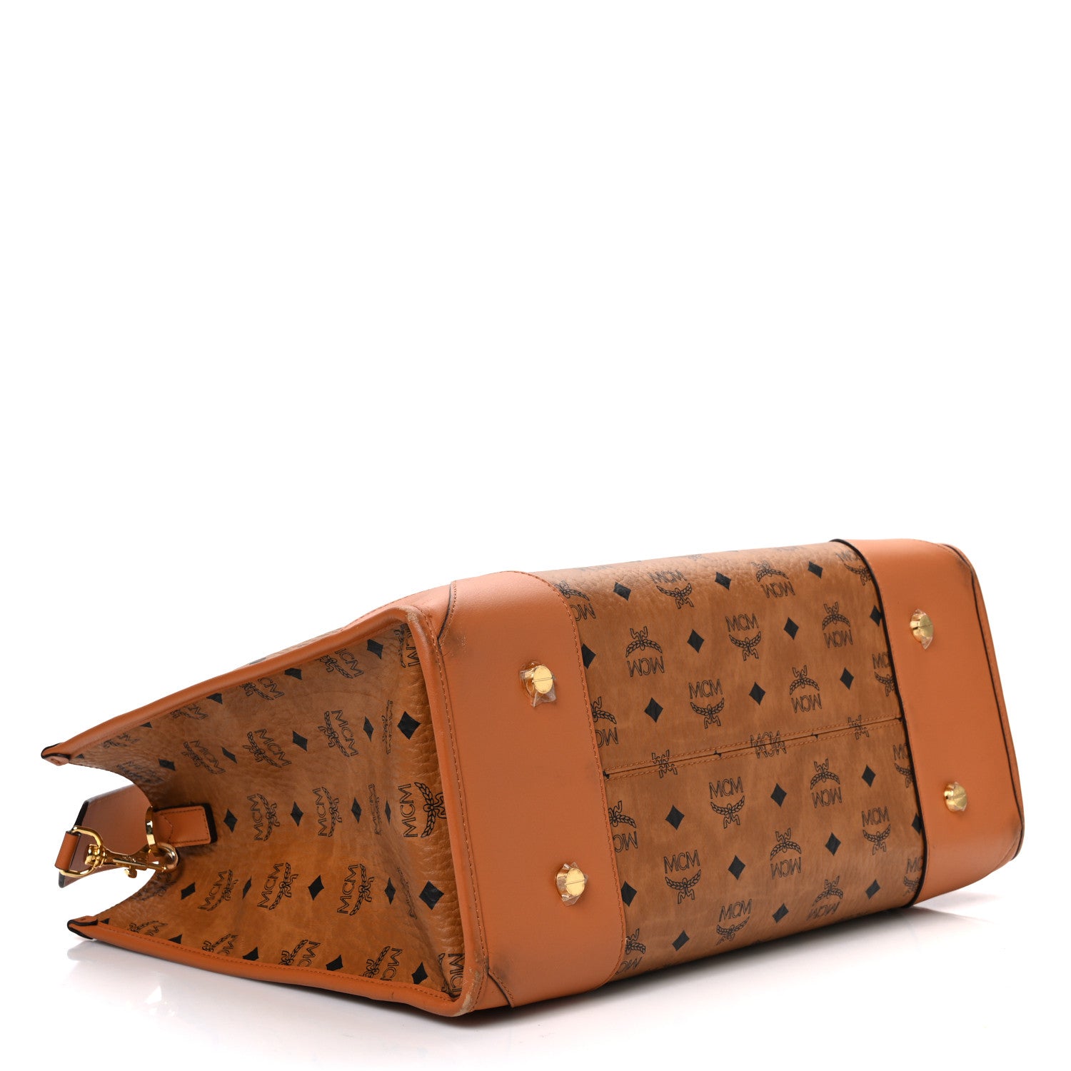 MCM Visetos X-Large Munchen Tote Cognac 5 of 13