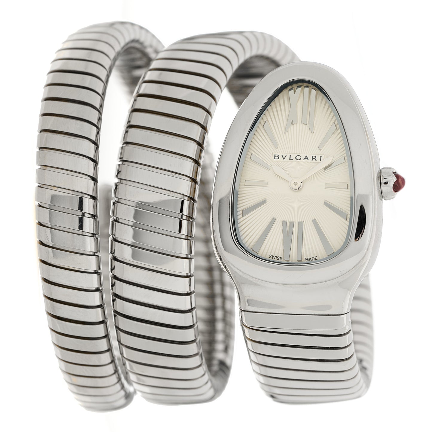 Stainless Steel 35mm Serpenti Tubogas Double Spiral Quartz Watch