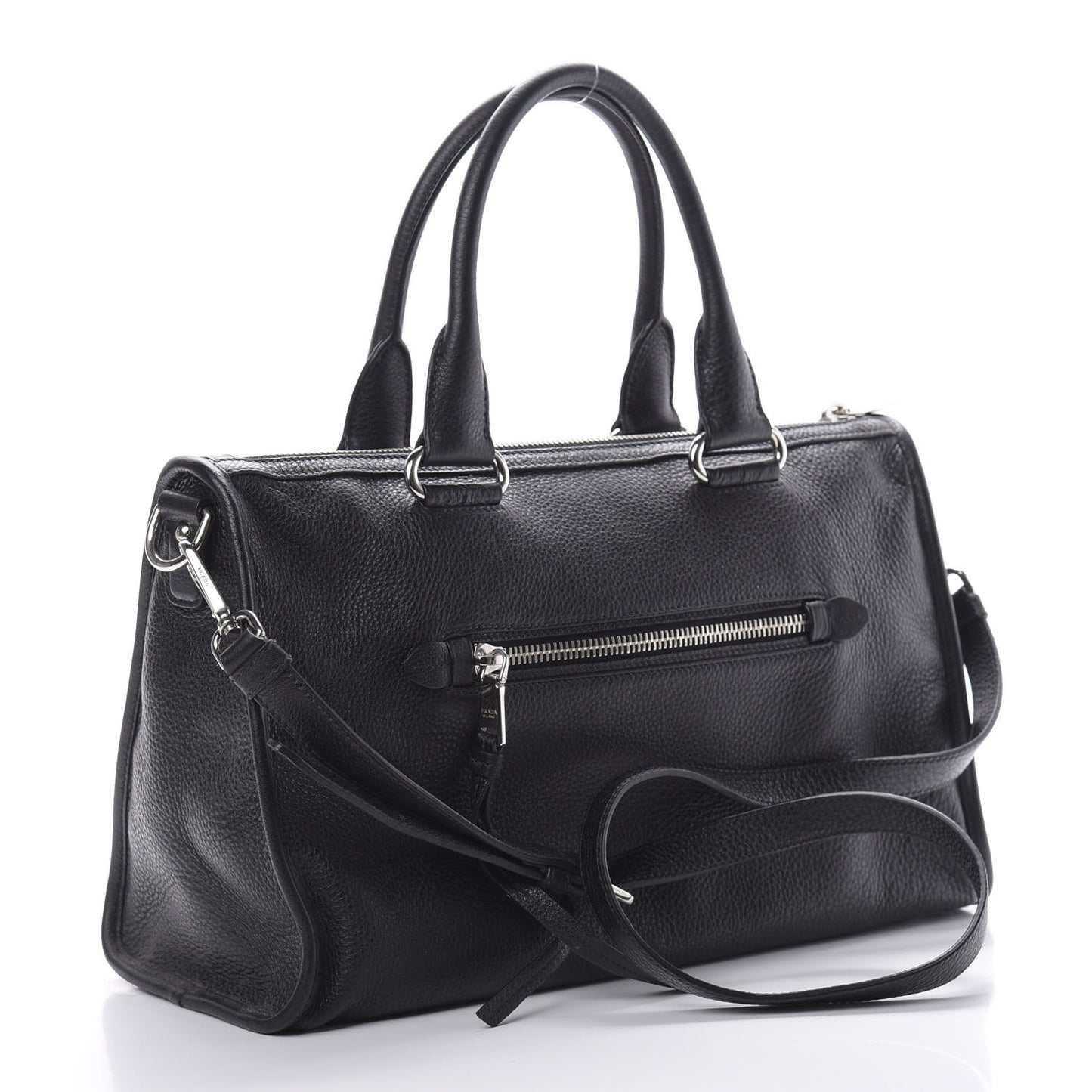 Vitello Daino Shopping Satchel Black