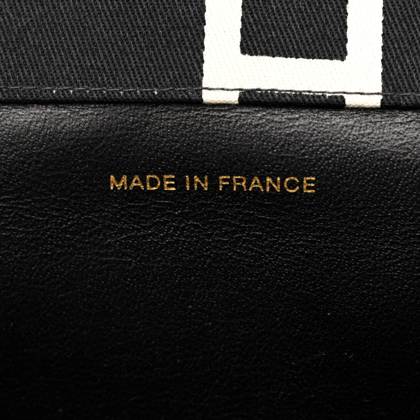 Canvas Printed Quilted Logo Tote Black White