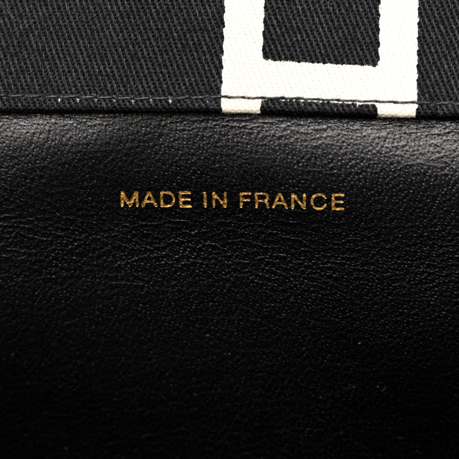 Chanel Canvas Printed Quilted Logo Tote Black White 7 of 11