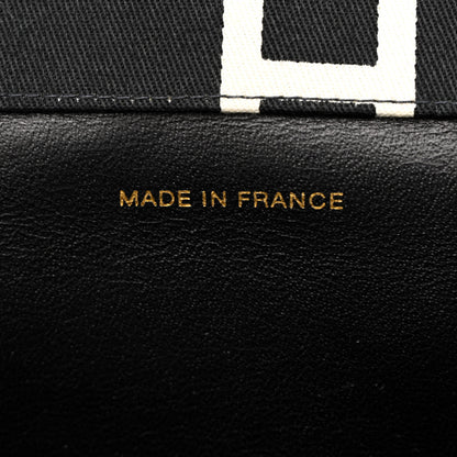 Chanel Canvas Printed Quilted Logo Tote Black White 7 of 11