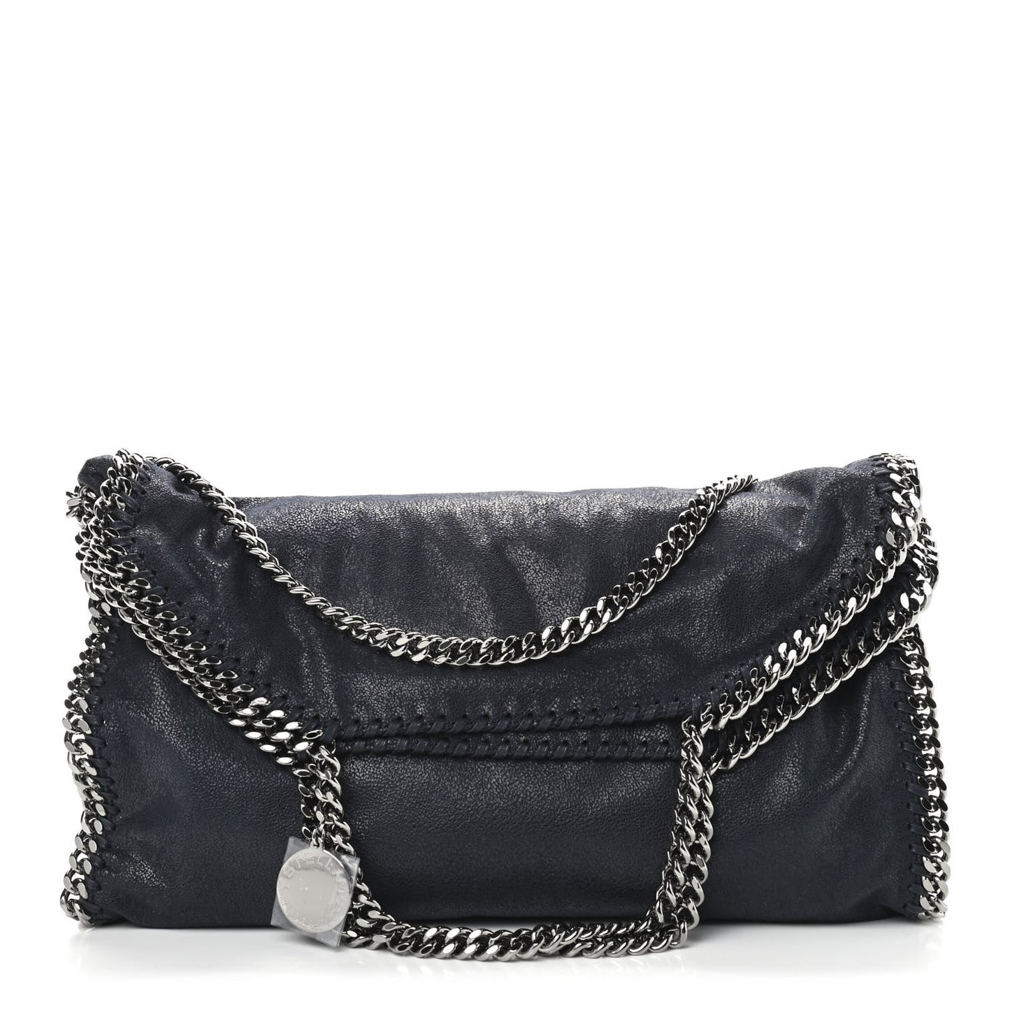 Shaggy Deer Falabella Fold Over Tote Navy
