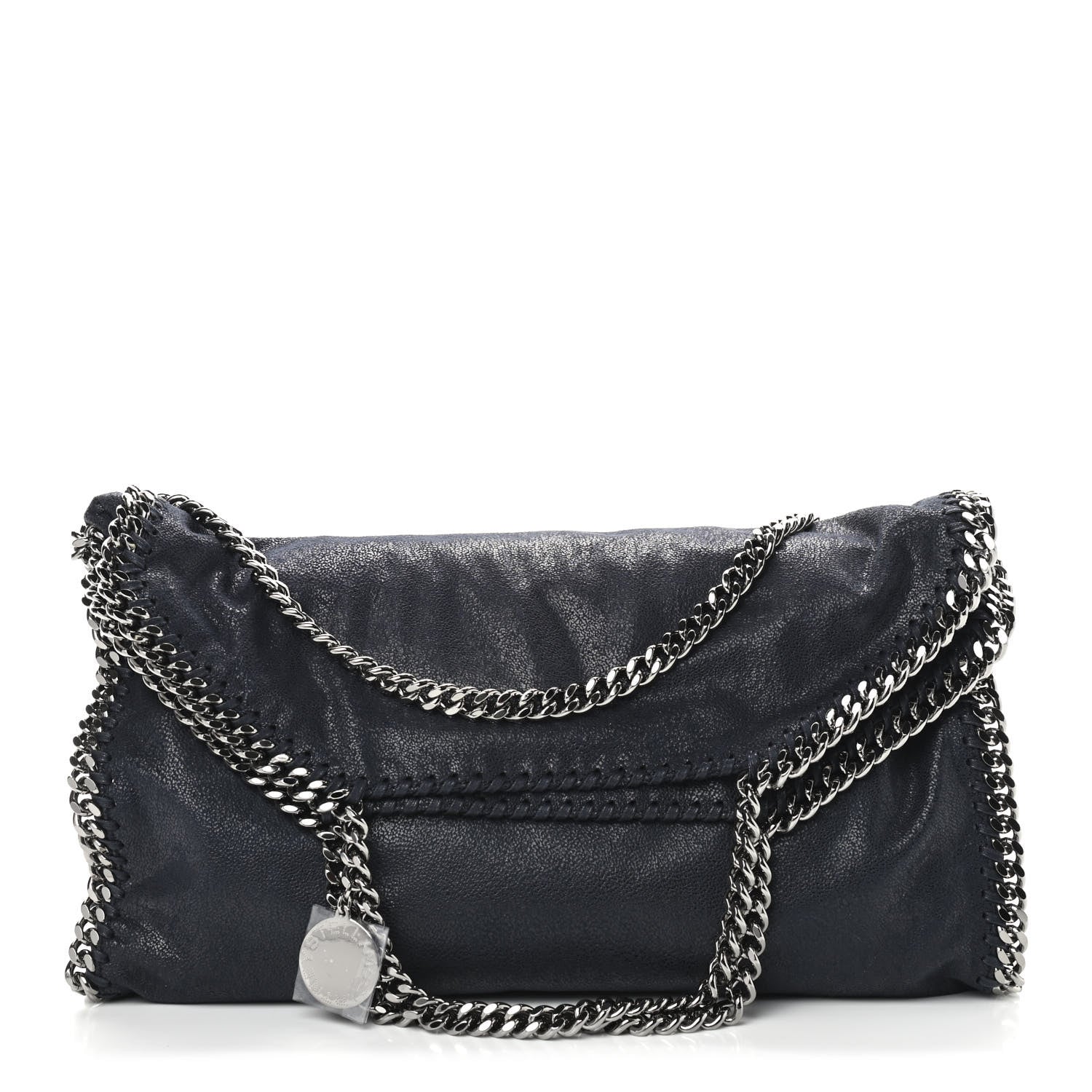 Stella McCartney Shaggy Deer Falabella Fold Over Tote Navy 1 of 8