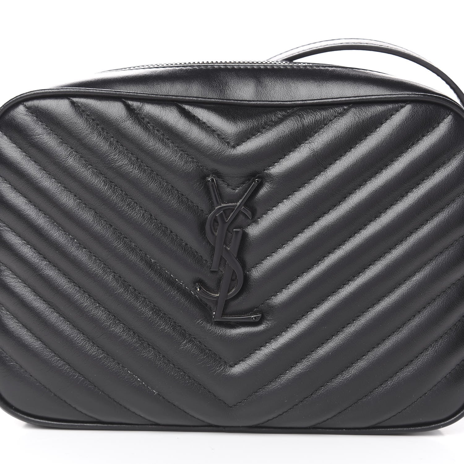 Saint Laurent Calfskin Matelasse Monogram Lou Camera Bag Black 12 of 14