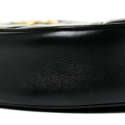 Gucci Azalea Calfskin Matelasse Heart Mini GG Marmont Round Shoulder Bag Black 9 of 13
