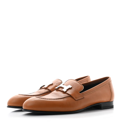 Hermes Goatskin Womens Paris Loafers 37 Gold 3 of 11